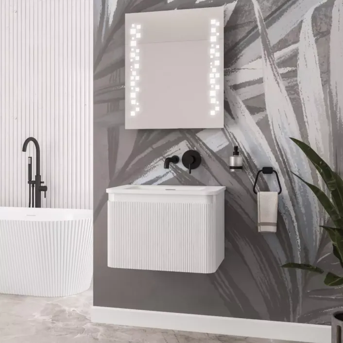 Eastbrook Belice Fluted 60 Wall Hung Unit - High Gloss White