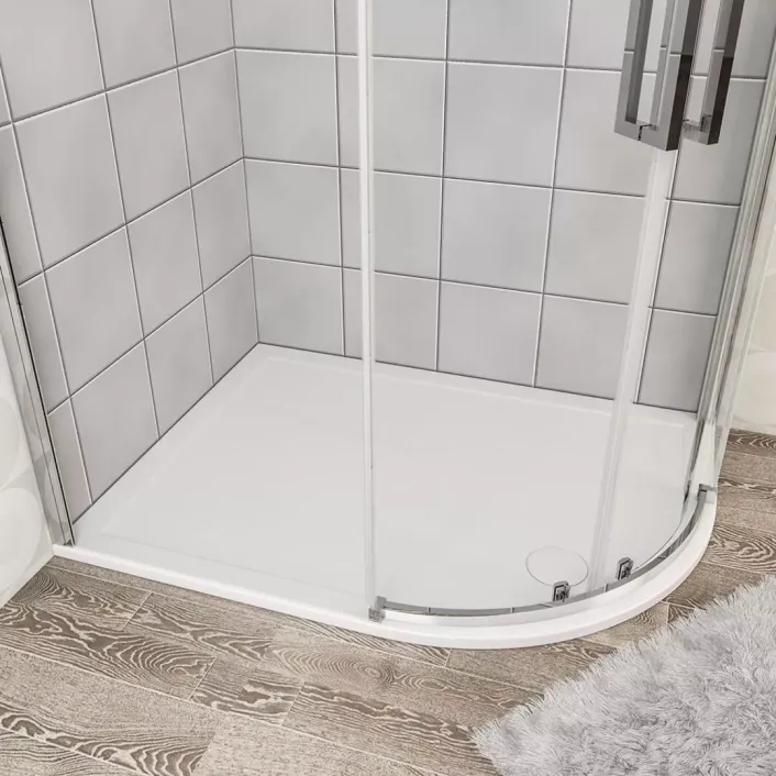 Eastbrook Corsair 1200 x 800mm Offset Quad Right Hand (RH) 25mm Shower Tray - White