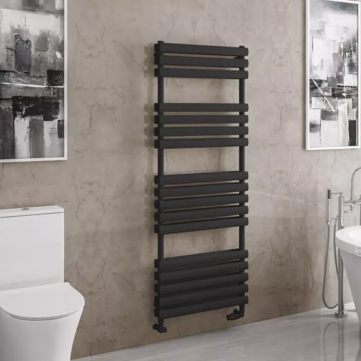 Eastbrook Tunstall Double 1600 x 600 Towel Rail Matt Black