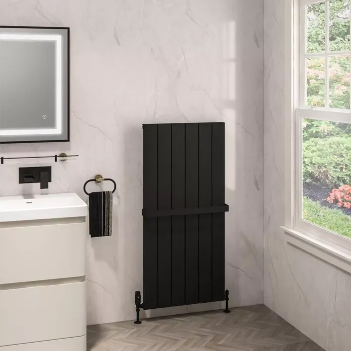 Eastbrook Charlton 1200 x 565 Aluminium Radiator Matt Black