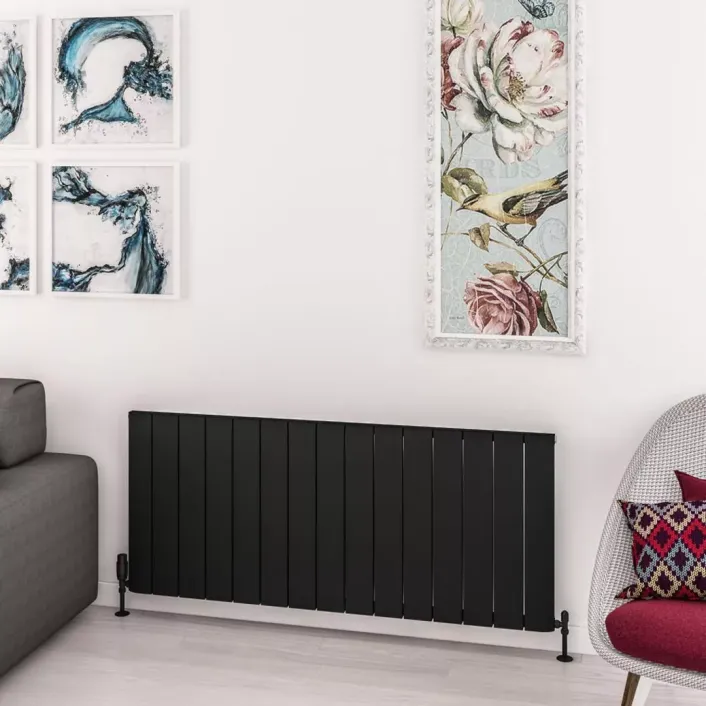 Eastbrook Withington 600 x 1420 Aluminium Radiator Matt Black