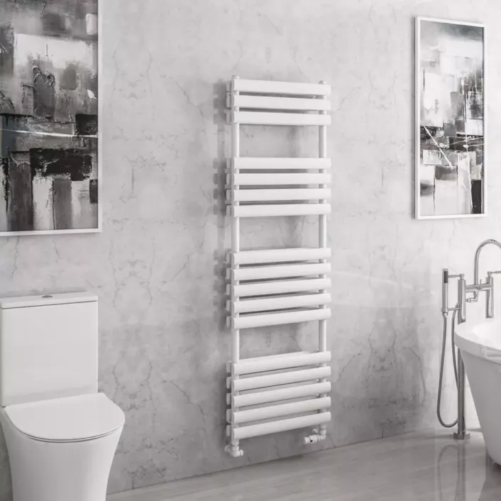 Eastbrook Tunstall Double 1600 x 500 Towel Rail Matt White
