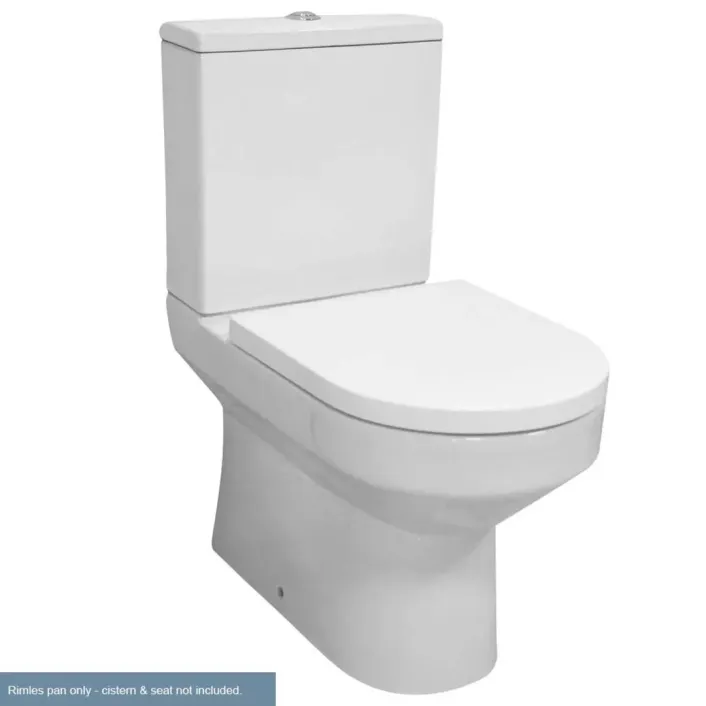 Eastbrook Kenley Close Coupled Rimless WC Pan with Fixings - White