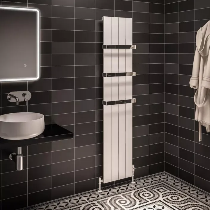 Eastbrook Rosano 1800 x 375 Aluminium Radiator Matt White