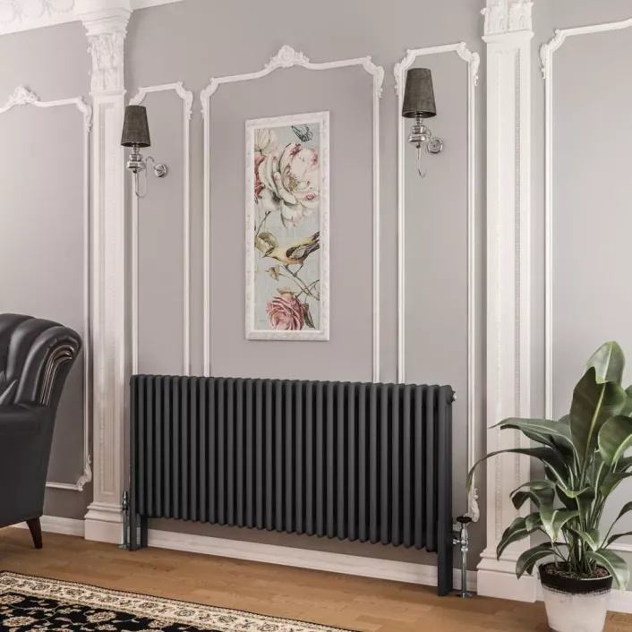 Eastbrook Imperia 3 Column Radiator 600 x 1460mm Matt Anthracite