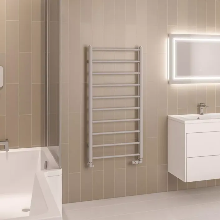 Eastbrook Tuscan Round 1200 x 600 Towel Rail Matt Grey