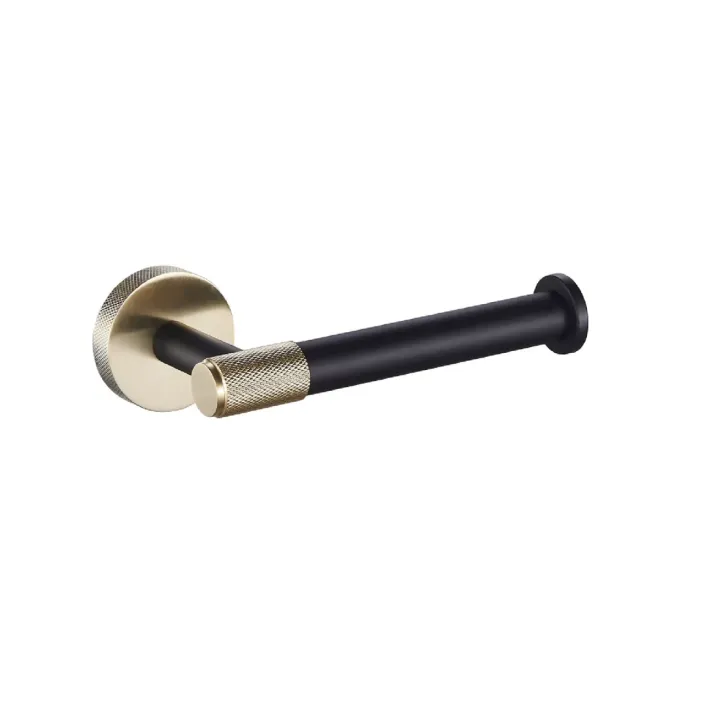 Eastbrook Catania Toilet Roll Holder in Matt Black/Brushed Brass