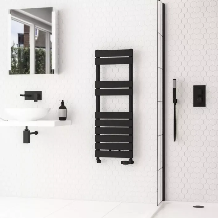 Eastbrook Addington II Towel Rail 1110 x 400 Type10 Matt Black