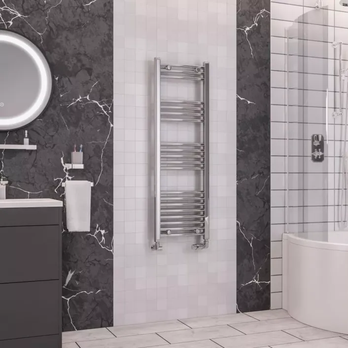 Eastbrook Wendover Curved Multirail 1200 x 400 Chrome