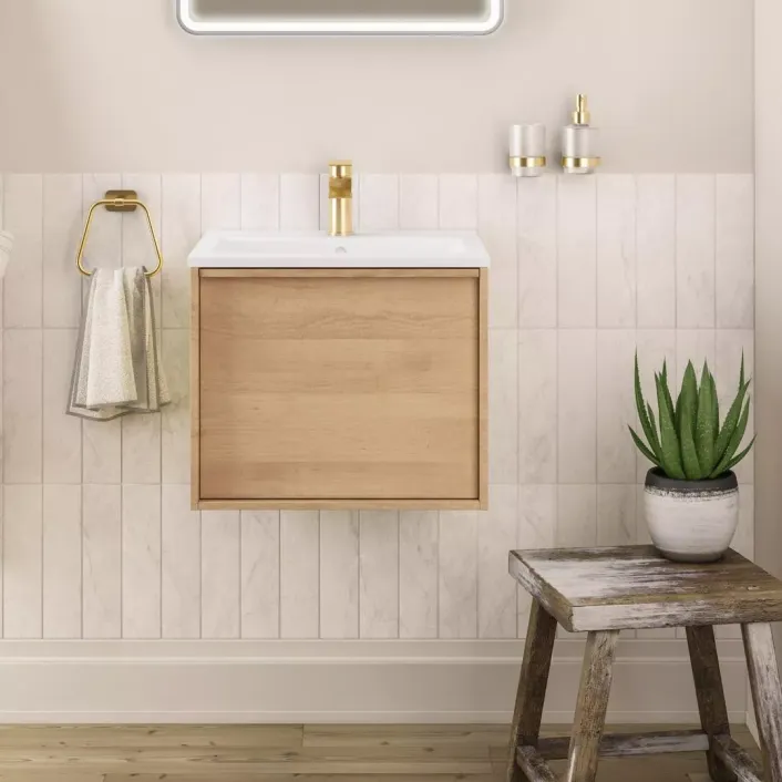 Eastbrook Ravensbourne 500 Wall Hung Single Drawer Unit Natural Oak