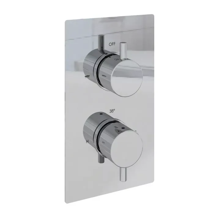 Eastbrook Meriden Twin Thermostatic Concealed Shower Valve - Chrome