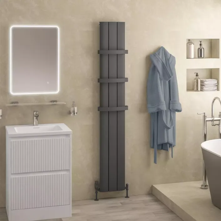 Eastbrook Withington 1800 x 280 Aluminium Radiator Matt Anthracite