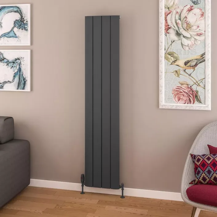 Eastbrook Withington 1800 x 375 Aluminium Radiator Matt Anthracite