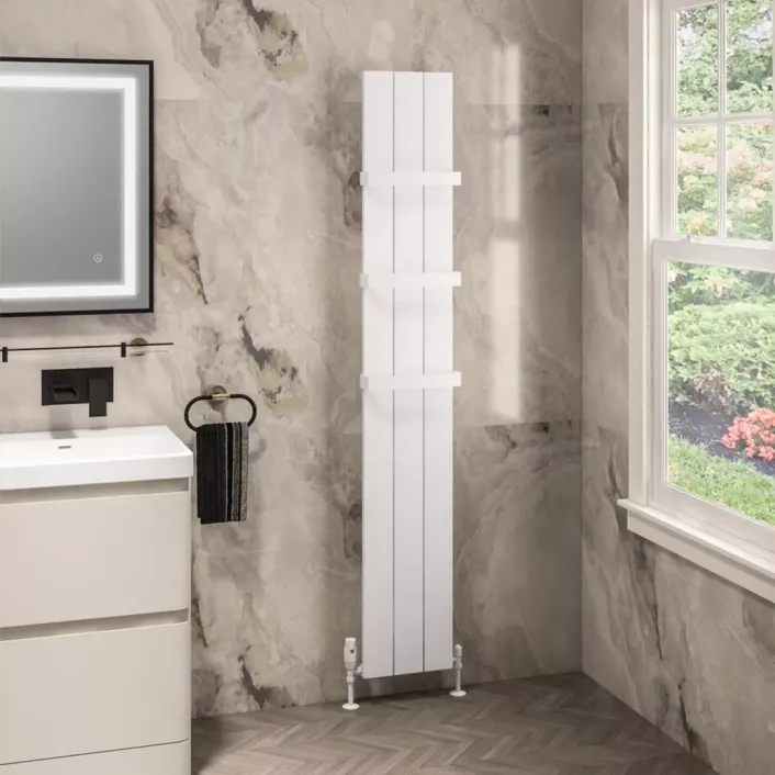 Eastbrook Charlton 1800 x 280 Aluminium Radiator Matt White