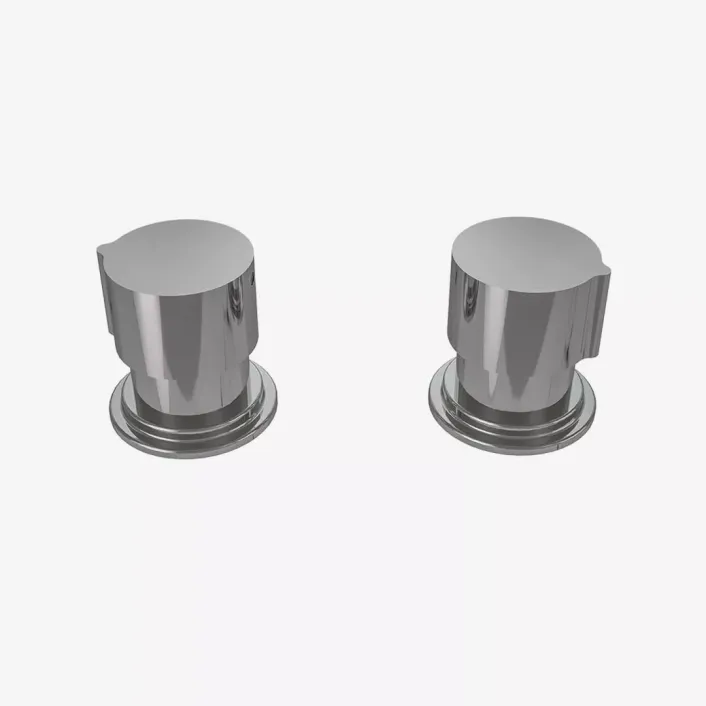 Eastbrook (Pair) Deck Mounted Round Side Valve Handles for Bath Filler Taps - Chrome