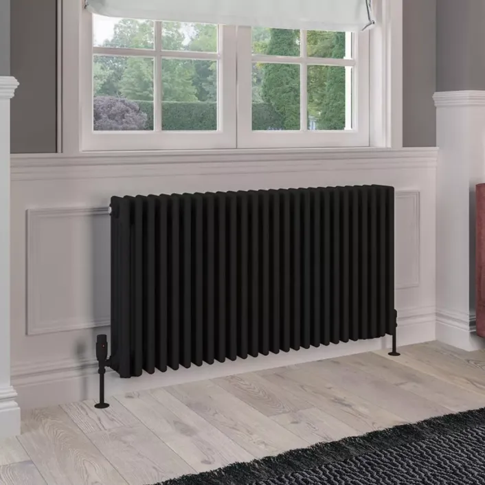 Eastbrook Rivassa 4 Column Radiator 600 x 1190mm Matt Black