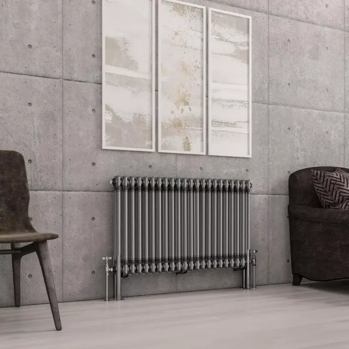 Eastbrook Imperia 2 Column Radiator 600 x 1010mm Bare Metal