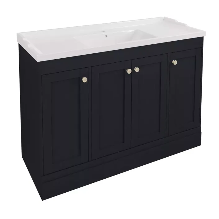 Eastbrook Hardwick 120CM 4 Door Single Bowl Basin Vanity Unit - Anthracite - Freestanding