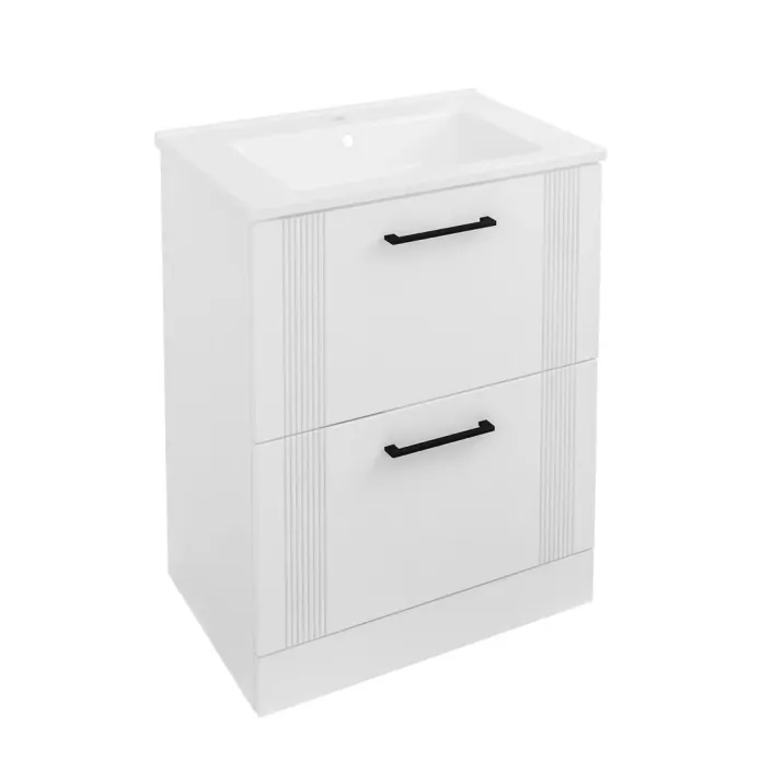 Eastbrook Cranham 60 Floorstanding Vanity Unit Matt White