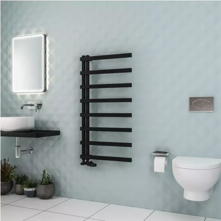 Eastbrook Platani 1150 x 600mm Towel Rail Matt Black