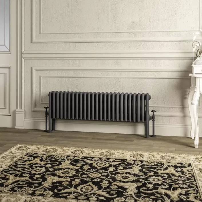 Eastbrook Imperia 4 Column Radiator 300 x 1145mm Matt Anthracite