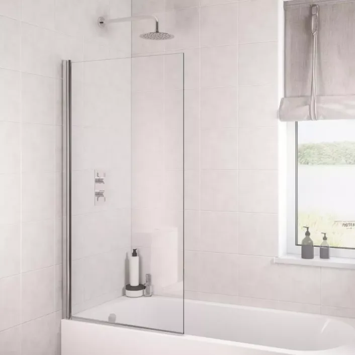 Eastbrook 6mm 1400 x 800mm Hinge Bath Screen - Chrome