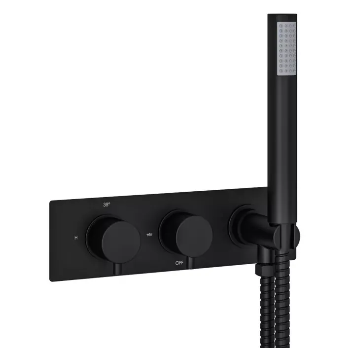 Eastbrook Meriden Two Way Thermostic Shower Valve with Hand Set - Mat Black
