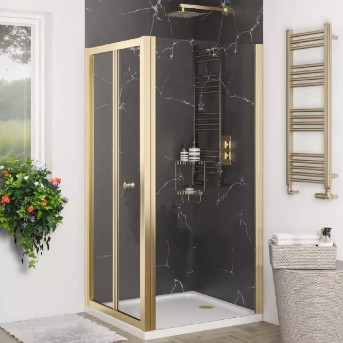 Eastbrook Volente 1850 x 700mm Side Shower Panel (6mm Thick) - Brushed Brass