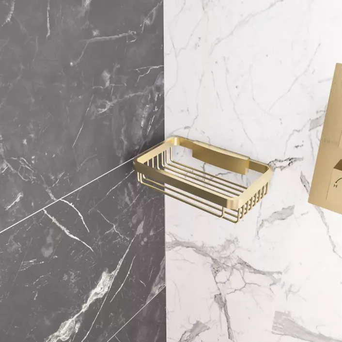 Eastbrook Removable Wall Basket - Brushed Brass