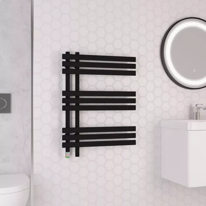 Eastbrook Loddon Dry Element Towel Rail 800 x 600 Matt Black