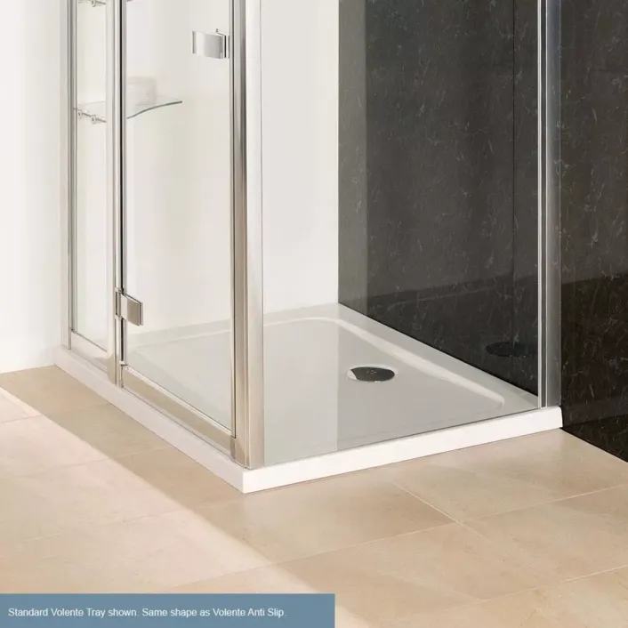 Eastbrook Volente Plan B ABS 800mm x 700mm Rectangular Stone Resin Shower Tray - White