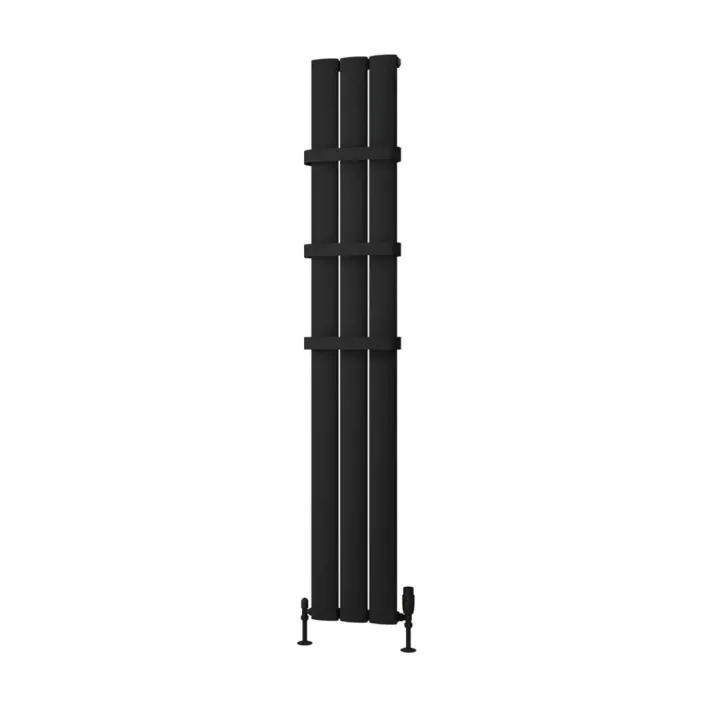 Eastbrook Malmesbury 1800 x 280 Aluminium Radiator Matt Black
