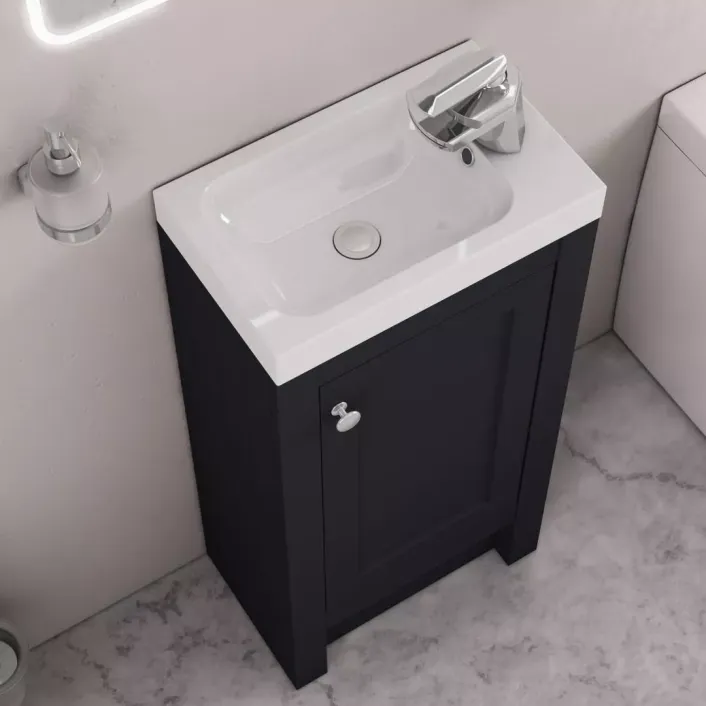 Eastbrook Hardwick Traditional 39CM 1 Door Basin Vanity Unit - Matt Anthracite