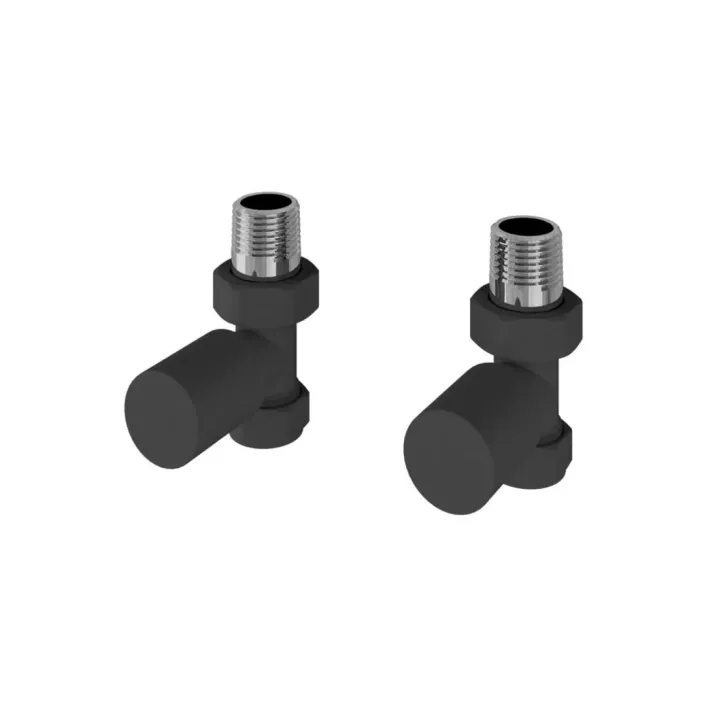 Eastbrook Straight Radiator Valves (Pair) Matt Anthracite