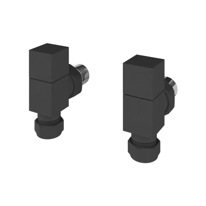 Eastbrook Angled Square Radiator Valves (Pair) Matt Anthracite
