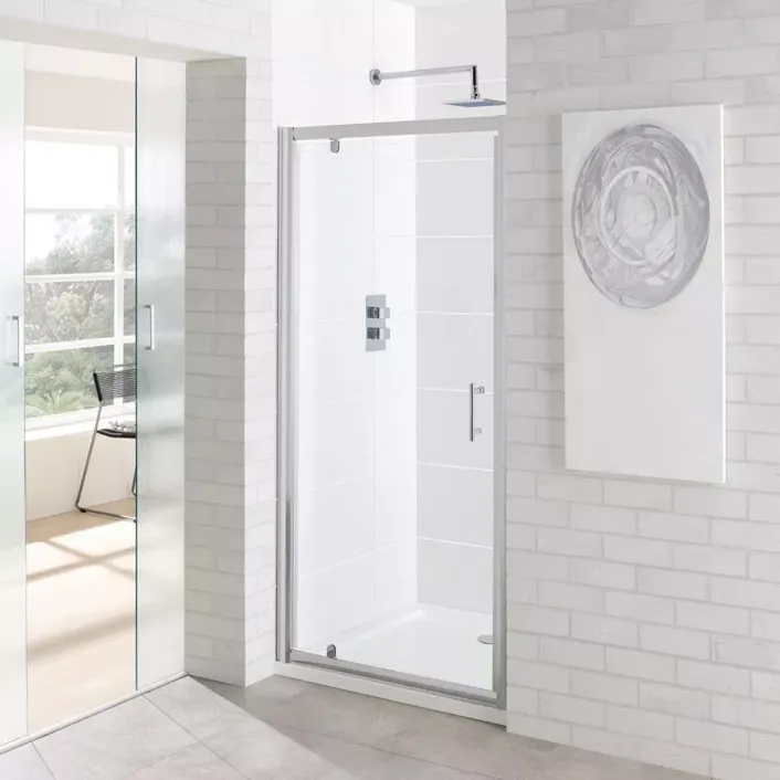 Eastbrook Vantage 6mm Easy Clean 1850mm x 700mm Pivot Shower Door - Chrome