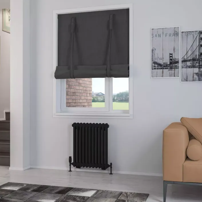 Eastbrook Rivassa 2 Column Radiator 600 x 518mm Matt Black