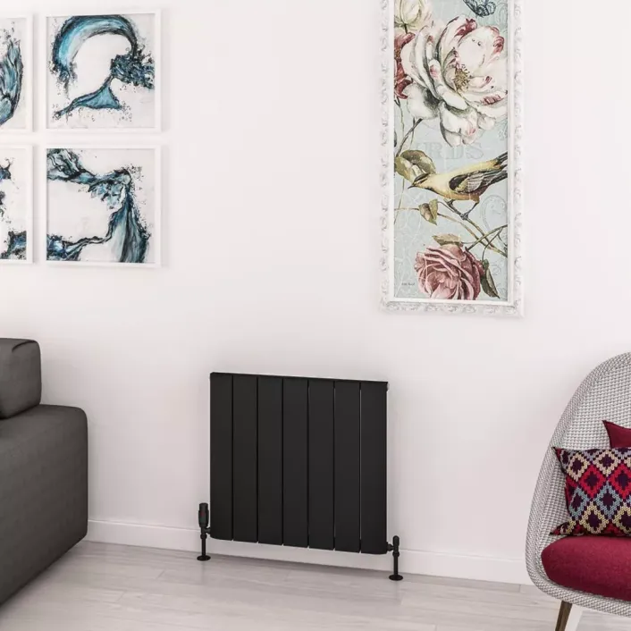 Eastbrook Withington 600 x 660 Aluminium Radiator Matt Black