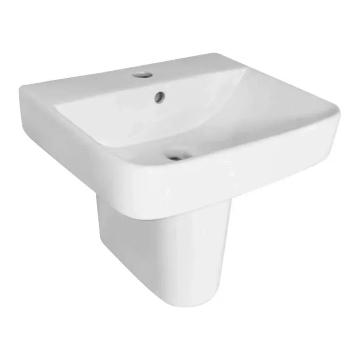 Eastbrook Beddington Semi Pedestal with Fixings - White