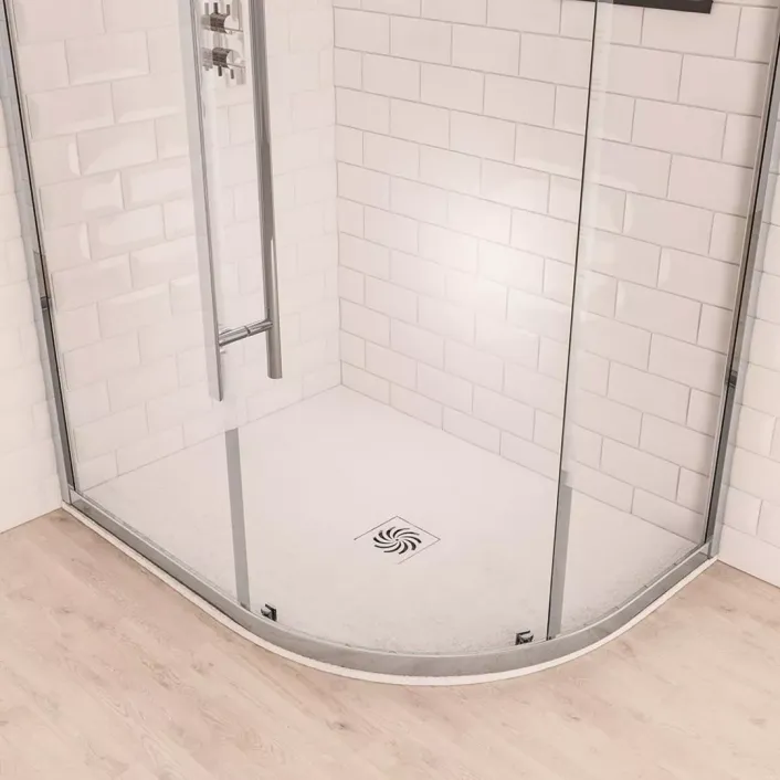 Eastbrook Crossland 1200 x 900mm Right Hand (RH) Offset Quad Shower Tray with Slate Finish - White
