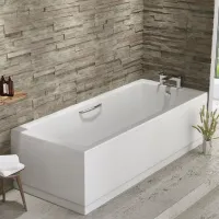 Eastbrook Rockall Single Ended (SE) Twin Grip (TG) 1500 x 700 x 440mm Rectangular 5mm Bath - White
