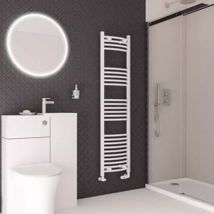 Eastbrook Wingrave Curved Multirail 1600 x 400 Gloss White
