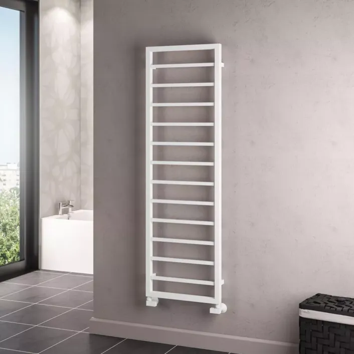 Eastbrook Ryton 1600 x 500mm. Towel Rail Matt White