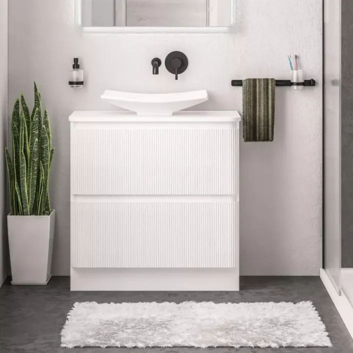 Eastbrook Belice 80cm Floorstanding Drawer Vanity Unit - High Gloss White