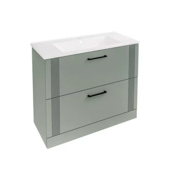 Eastbrook Cranham 100 Floorstanding Vanity Unit in Sage Green