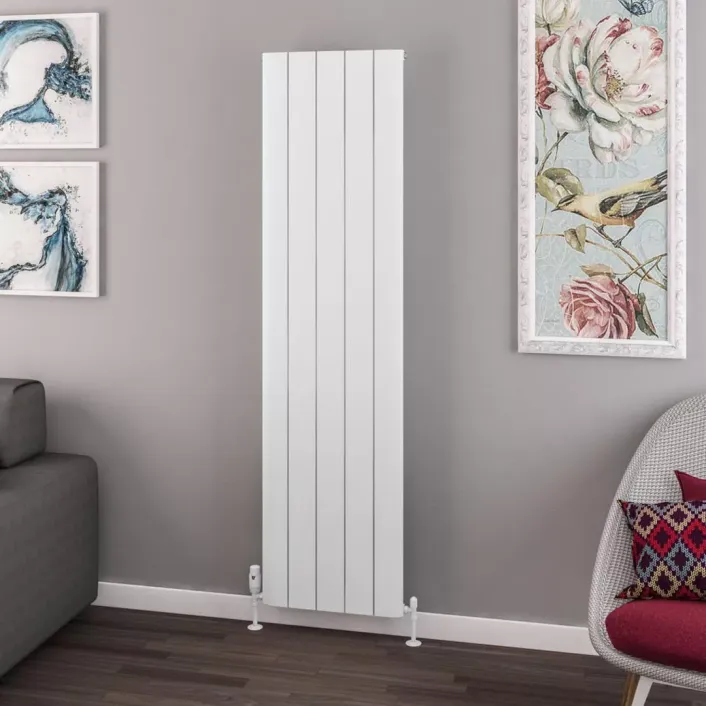 Eastbrook Withington 1800 x 470 Aluminium Radiator Matt White
