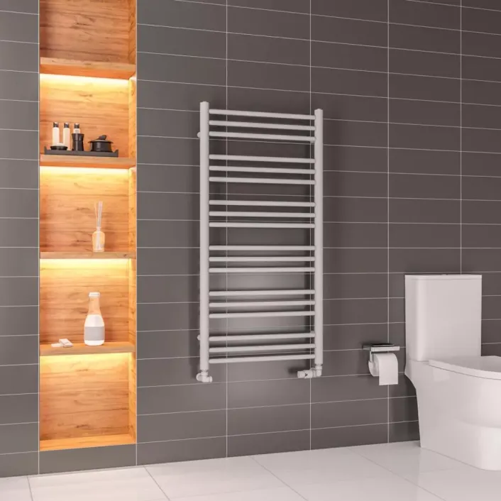 Eastbrook Corinium Round 1200 x 600 Towel Rail Matt Grey