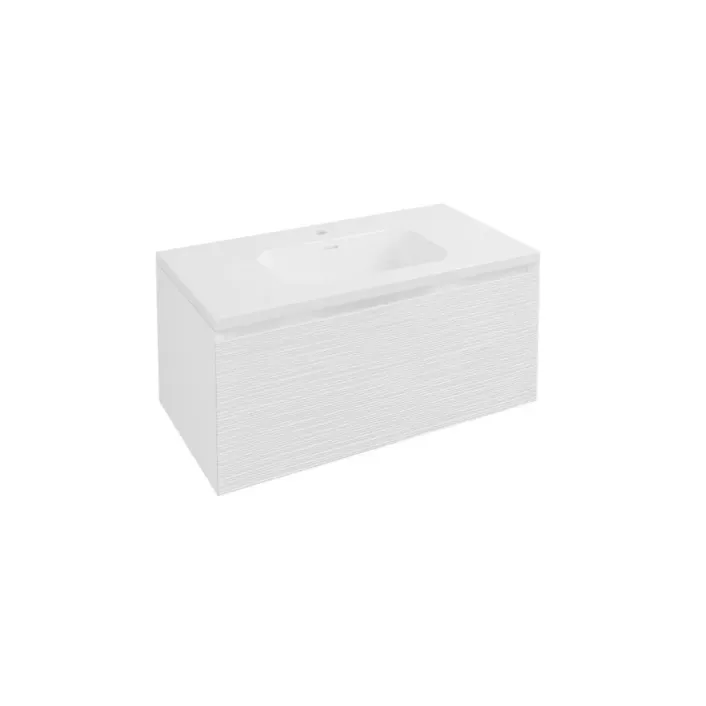 Eastbrook Langley 90cm Wall Hung Vanity Unit - Matt White