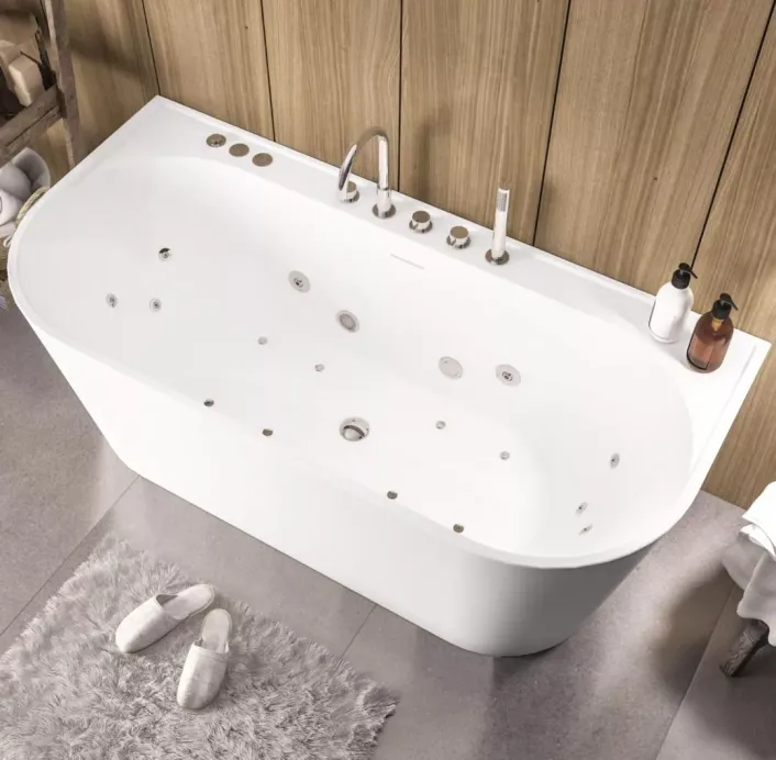 Eastbrook Brockland 1600 x 750mm Freestanding Whirlpool Bath - White
