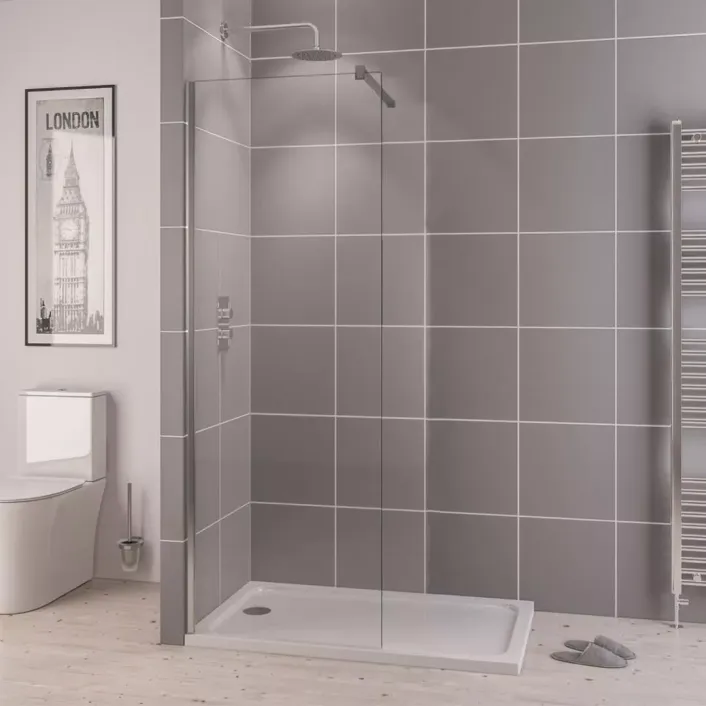 Eastbrook Vantage 2000 6mm Easy Clean 2000mm x 500mm Walk-In Shower Panel - Chrome
